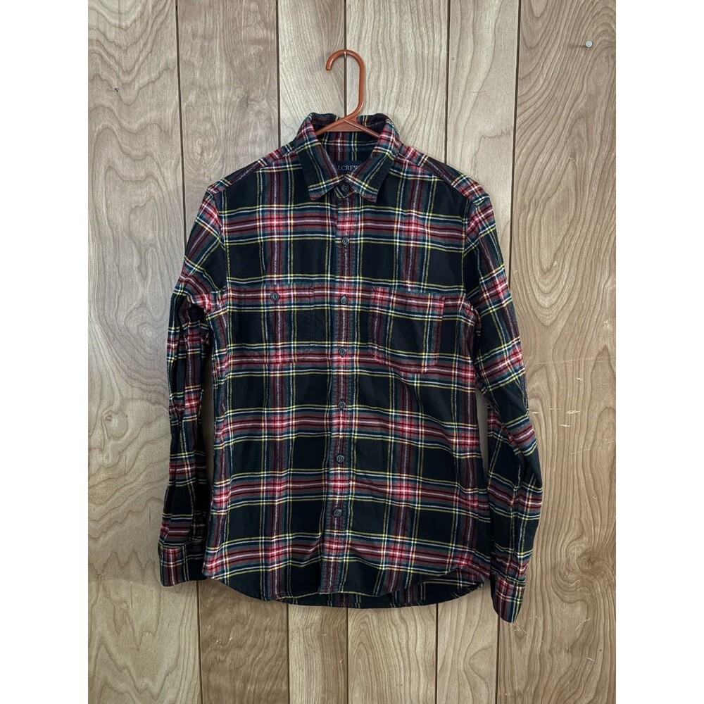 J.CREW Men's Plaid Flannel Shirt Long Sleeve, Button-Up, Two-Pocket, Size Small